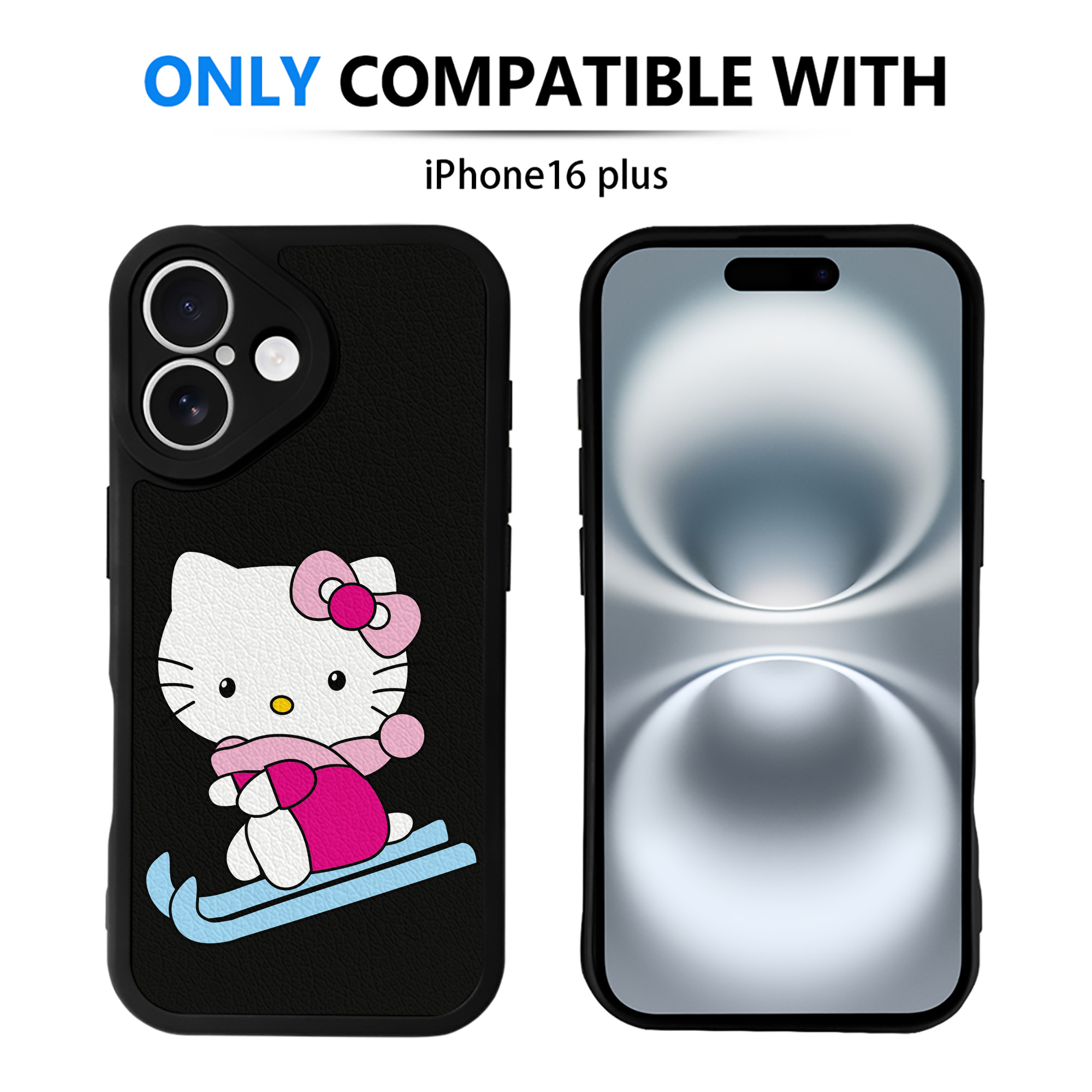 （画像用） Hello Kitty ハローキティ 【iPhone 16シリーズ対応】シリコンスマホケース（レザー調） 材質：シリコン